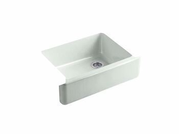 WHITEHAVEN® SELF-TRIMMING® 29-11/16 X 21-9/16 X 9-5/8 INCHES UNDER-MOUNT SINGLE-BOWL KITCHEN SINK WITH TALL APRON, Sea Salt, large