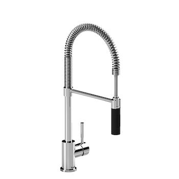 KITCHEN FAUCET WITH 2-JET HAND SPRAY, Chrome and Black, large