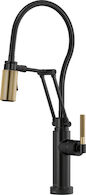 LITZE SMARTTOUCH® ARTICULATING FAUCET WITH FINISHED HOSE, Matte Black/Luxe Gold, medium