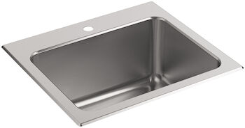 BALLAD™ 25 X 22 X 11-9/16 INCHES TOP-MOUNT UTILITY SINK WITH SINGLE FAUCET HOLE, Stainless Steel, large