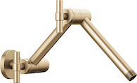 LITZE JOINTED SHOWER ARM AND FLANGE, Brilliance Luxe Gold, medium