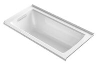 ARCHER® 60 X 30 INCHES ALCOVE BATHTUB WITH INTEGRAL FLANGE AND LEFT-HAND DRAIN, White, medium