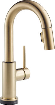 DELTA SINGLE HANDLE PULL-DOWN BAR/PREP FAUCET FEATURING TOUCH2O(R) TECHNOLOGY, Champagne Bronze, large