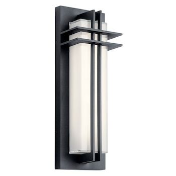 MANHATTAN 16" LED EXTERIOR WALL LIGHT, Textured Black, large