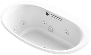 UNDERSCORE® OVAL 60 X 36 INCHES DROP IN WHIRLPOOL WITH HEATER WITHOUT TRIM, White, large