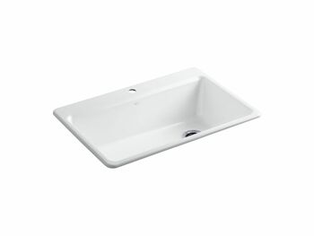 RIVERBY® 33 X 22 X 9-5/8 INCHES TOP-MOUNT SINGLE-BOWL KITCHEN SINK WITH ACCESSORIES, White, large