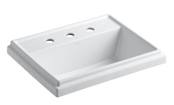 TRESHAM® RECTANGULAR DROP IN BATHROOM SINK WITH 8-INCH WIDESPREAD FAUCET HOLES, White, large