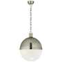 HICKS EXTRA LARGE 2 LIGHT PENDANT WITH WHITE GLASS, Antique Nickel, small