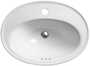 SERIF® DROP IN BATHROOM SINK WITH SINGLE FAUCET HOLE, White, small