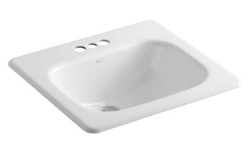 TAHOE® DROP IN BATHROOM SINK WITH 4-INCH CENTERSET FAUCET HOLES, White, large