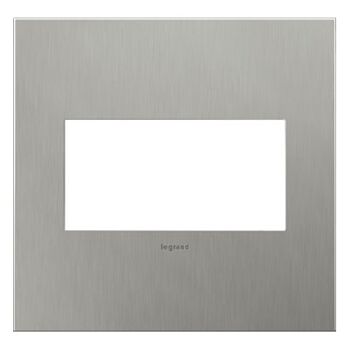 ADORNE 2-GANG CAST METAL WALL PLATE, Brushed Stainless Steel, large