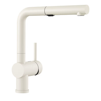 BLANCO LINUS LOW-ARC PULL-OUT DUAL SPRAY KITCHEN FAUCET, WHITE, large
