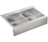 VAULT™ 35-3/4 X 24-5/16 X 9-5/16 INCHES SELF-TRIMMING® TOP-MOUNT DOUBLE-EQUAL STAINLESS STEEL APRON-FRONT KITCHEN SINK FOR 36 CABINET, Stainless Steel, medium