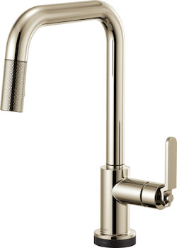 LITZE SMARTTOUCH® PULL-DOWN FAUCET WITH SQUARE SPOUT AND INDUSTRIAL HANDLE, Polished Nickel, large