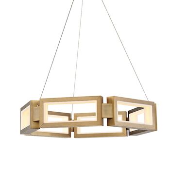 MIES 26-INCH 3000K LED PENDANT LIGHT, PD-50829, Aged Brass, large