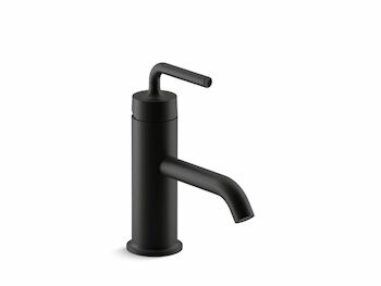 PURIST SINGLE-HANDLE BATHROOM SINK FAUCET WITH STRAIGHT LEVER HANDLE, Matte Black, large