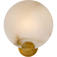 AERIN IVEALA 1-LIGHT 11-INCH WALL SCONCE LIGHT WITH ALABASTER SHADE, Hand-Rubbed Antique Brass, medium