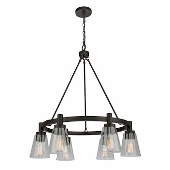 CLARENCE 6-LIGHT CHANDELIER, Oil Rubbed Bronze, large