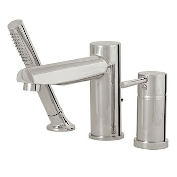 3-PIECE DECKMOUNT TUB FAUCET WITH HANDSHOWER, 61013, Brushed Nickel, large