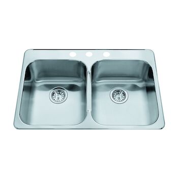 STEEL QUEEN DROP IN DOUBLE BOWL STAINLESS STEEL KITCHEN SINK, , large
