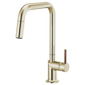 ODIN PULL-DOWN FAUCET WITH SQUARE SPOUT - LESS HANDLE, Polished Nickel, large