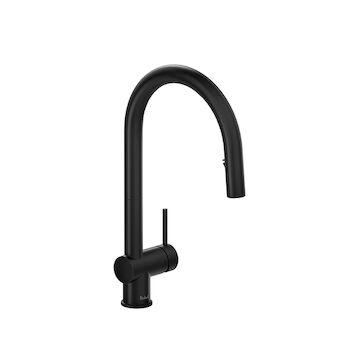 AZURE KITCHEN FAUCET WITH 2-JET BOOMERANG HAND SPRAY SYSTEM, Black, large