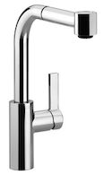 ELIO SINGLE-LEVER KITCHEN FAUCET WITH PULL OUT SPOUT AND SPRAY FUNCTION, Platinum Matte, medium