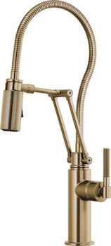 LITZE ARTICULATING FAUCET WITH FINISHED HOSE, Brilliance Luxe Gold, large