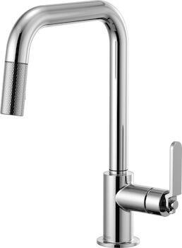 LITZE PULL-DOWN FAUCET WITH SQUARE SPOUT AND INDUSTRIAL HANDLE, Chrome, large