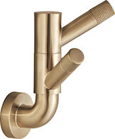 LITZE ROTATING DOUBLE ROBE HOOK WITH KNURLING, Brilliance Luxe Gold, medium