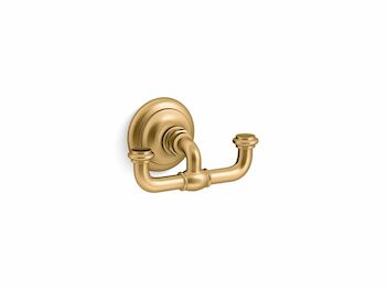 ARTIFACTS DOUBLE ROBE HOOK, Vibrant Brushed Moderne Brass, large