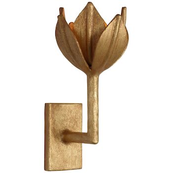 ALBERTO 11.5-INCH SMALL WALL SCONCE, Antique Gold Leaf, large