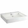 STUDIO 22 X 18.5 INCH ABOVE COUNTER SINK WITH CENTER HOLE ONLY, White, small