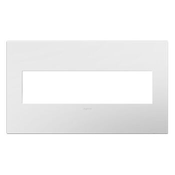ADORNE 4-GANG PLASTIC WALL PLATE, White-on-White, large