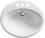 FARMINGTON® DROP IN BATHROOM SINK WITH 4-INCH CENTERSET FAUCET HOLES, White, small