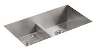 VAULT™ 33 X 22 X 9-5/16 INCHES SMART DIVIDE® TOP-/UNDER-MOUNT DOUBLE-EQUAL BOWL KITCHEN SINK, Stainless Steel, medium
