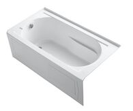 DEVONSHIRE® 60 X 32 INCHES ALCOVE BUBBLEMASSAGE™ AIR BATHTUB WITH INTEGRAL APRON, INTEGRAL FLANGE, LEFT-HAND DRAIN AND HEATER, White, medium