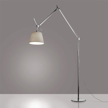 TOLOMEO MEGA FLOOR LAMP WITH 12-INCH DIFFUSER, Aluminum/Parchment, large