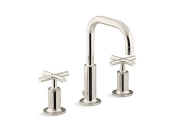 PURIST WIDESPREAD BATHROOM SINK FAUCET WITH CROSS HANDLES, 1.2 GPM, Vibrant Polished Nickel, large