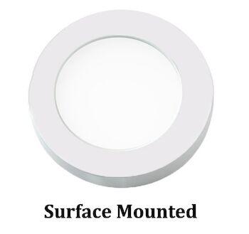 LED90 EDGE LIT BUTTON LIGHT RECESSED OR SURFACE MOUNT 2700K WARM WHITE, White, large