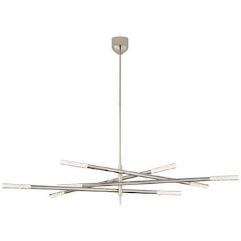 ROUSSEAU 65-INCH GRANDE EIGHT LIGHT ARTICULATING CHANDELIER, Polished Nickel, large