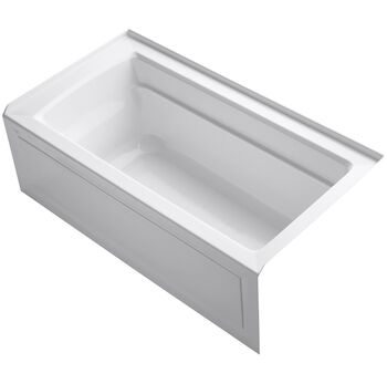 ARCHER® 60 X 32 INCHES ALCOVE BATHTUB WITH INTEGRAL APRON AND INTEGRAL FLANGE, RIGHT-HAND DRAIN, White, large