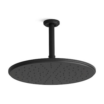 FOUNDATIONS AIR-INDUCTION LARGE CONTEMPORARY RAIN SHOWERHEAD, Black, large