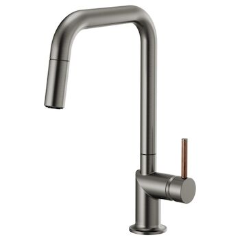 ODIN PULL-DOWN FAUCET WITH SQUARE SPOUT - LESS HANDLE, Luxe Steel, large