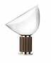 TACCIA DIMMABLE LED TABLE LAMP WITH GLASS DIFFUSER BY ACHILLE CASTIGLIONI, Anodized Bronze, small