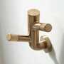 LITZE ROTATING DOUBLE ROBE HOOK WITH KNURLING, Brilliance Luxe Gold, small
