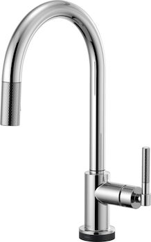 LITZE SMARTTOUCH® PULL-DOWN FAUCET WITH ARC SPOUT AND KNURLED HANDLE, Chrome, large