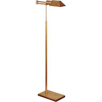 STUDIO CLASSIC 43-INCH SWING ARM FLOOR LAMP, Hand-Rubbed Antique Brass, large