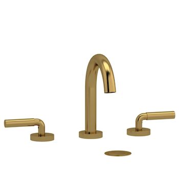 RIU WIDESPREAD LAVATORY FAUCET WITH C-SPOUT, Brushed Gold, large