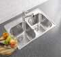 ESSENTIAL DOUBLE BOWL KITCHEN SINK, Stainless Steel, small